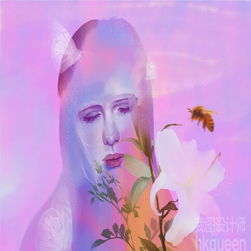 Бесплатная Доставка Современные мечта бабочка цветок фон настенной живописи