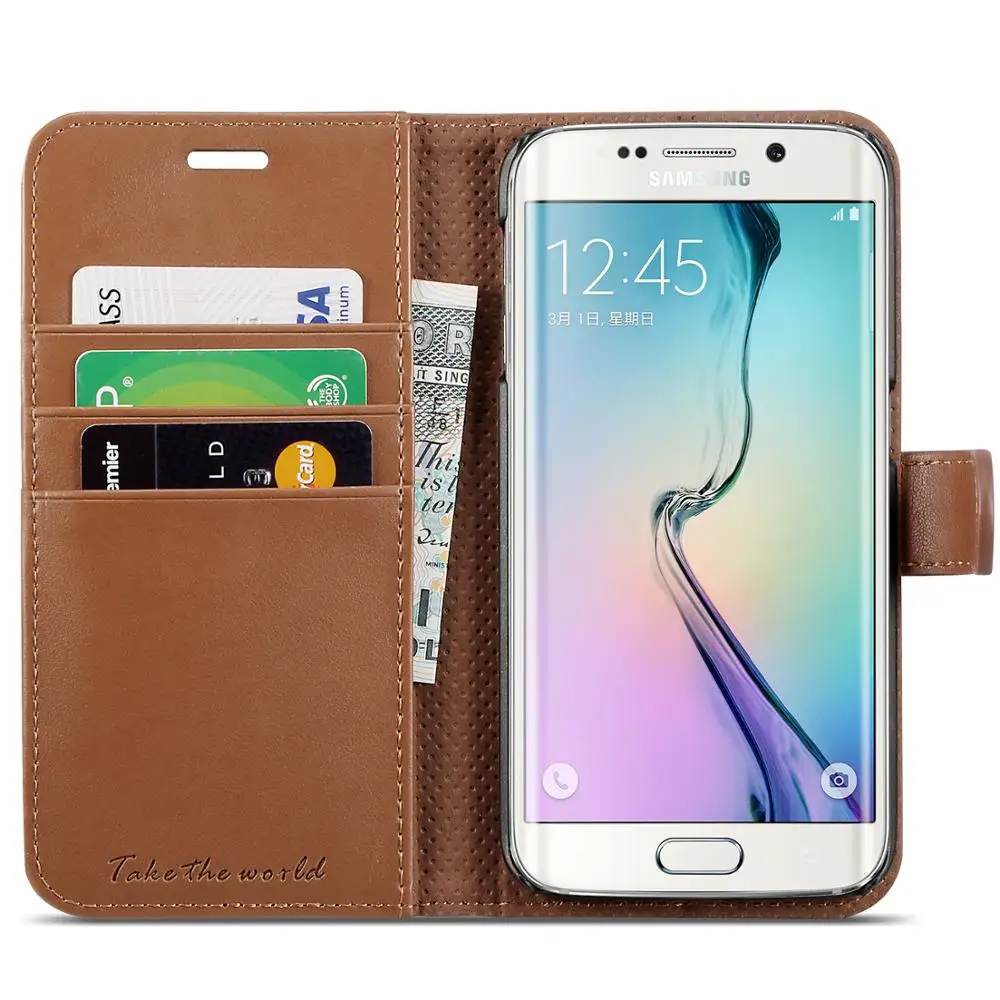Tuch бумажник чехол для Samsung Galaxy S6 Edge отделения карт Kickstand Премиум PU кожаный флип