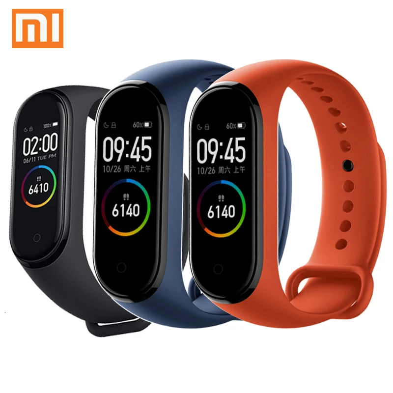 Xiaomi Mi-браслет 4 смарт-браслет 4 фитнес-браслет оранжевый синий браслет Bluetooth 5,0 AMOLED цветной сенсорный экран