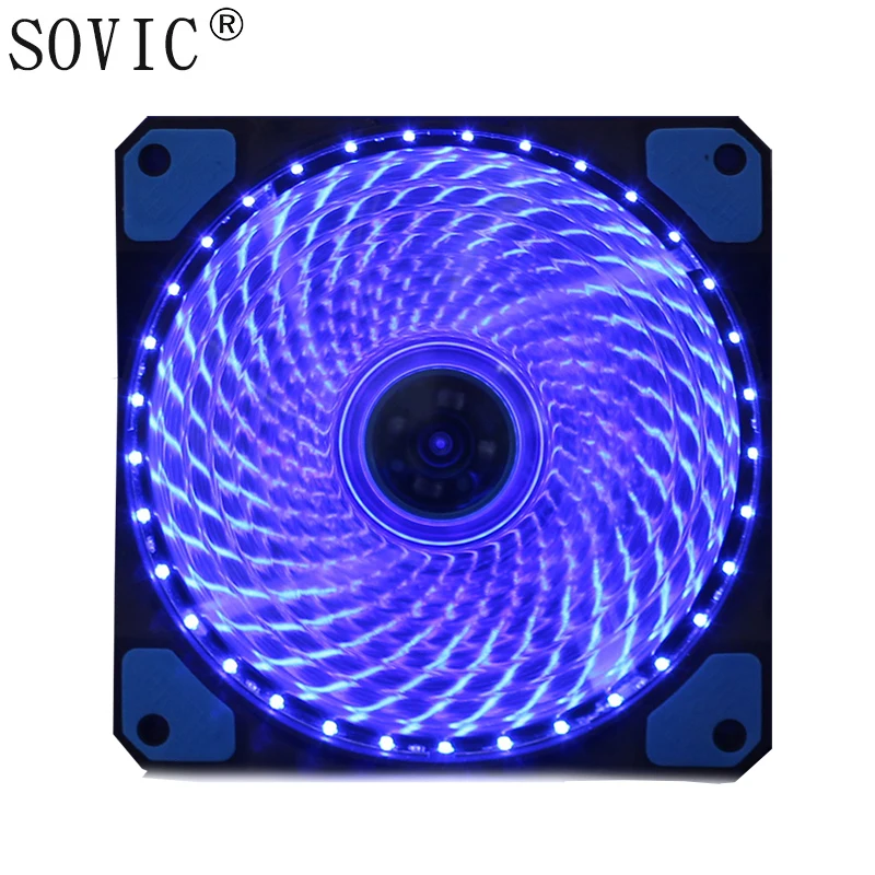 Охлаждающий вентилятор радиатора DC 12V 3PIN 4PIN 120*120*25mm 33 LED PC компьютер Корпус