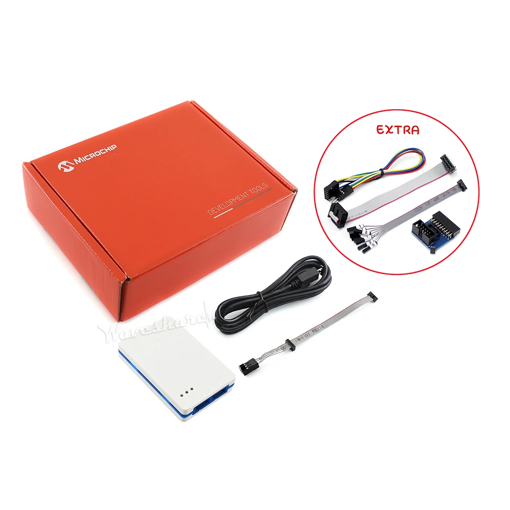 Atmel ICE базовый комплект поставляется с дополнительным адаптером и