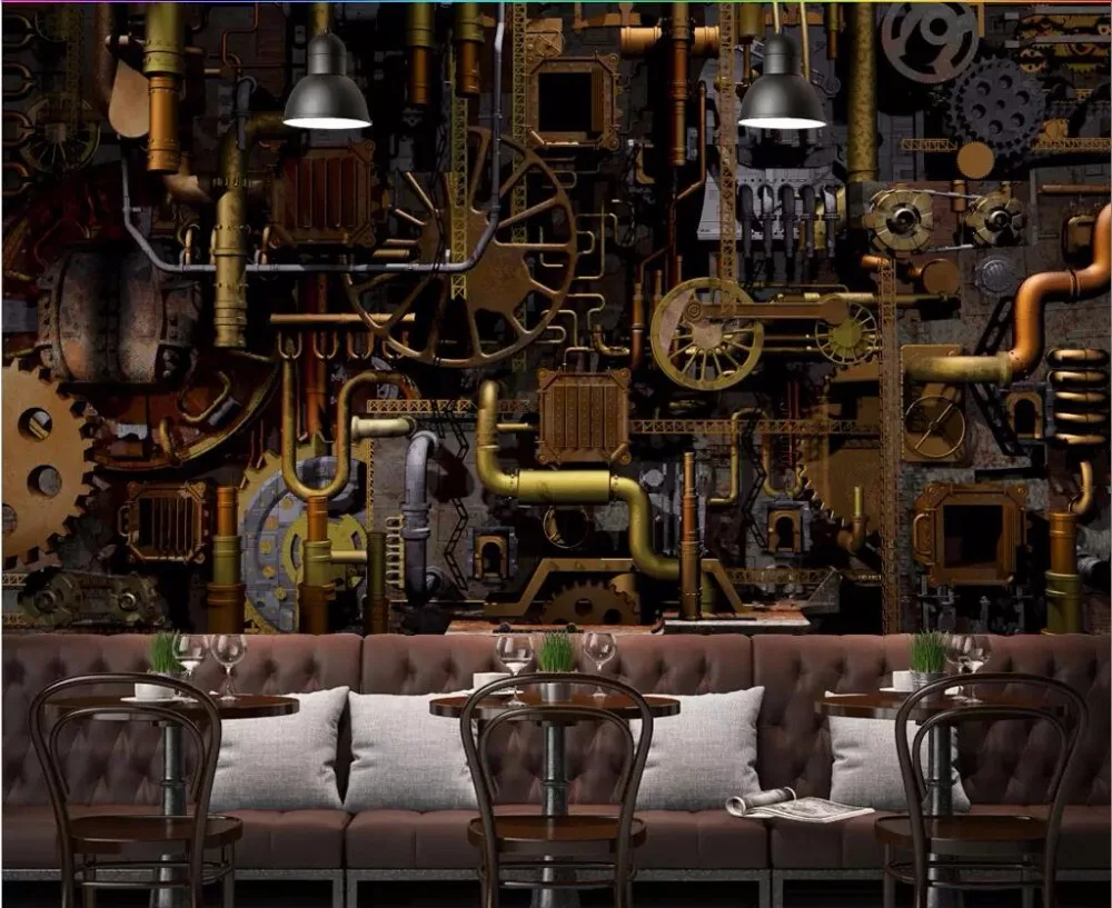 Custom photo 3d room wallpaper Engine engine gear industrial wind background Home decor wall murals for walls 3 d | Обустройство дома