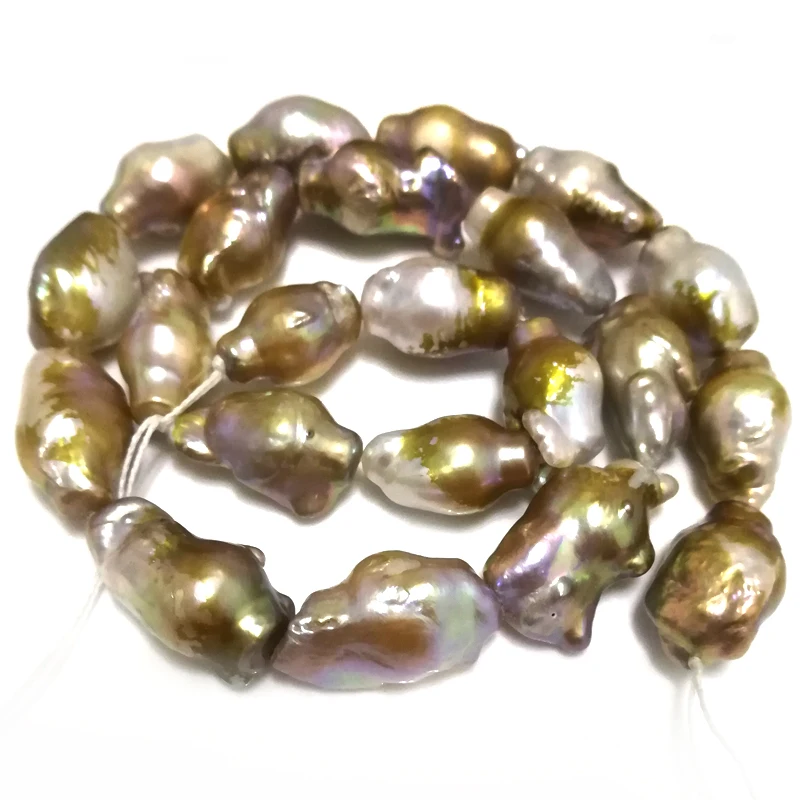 

16 inches 12-25mm High Luster White Rice Shaped Baroque Pearl Loose Strand
