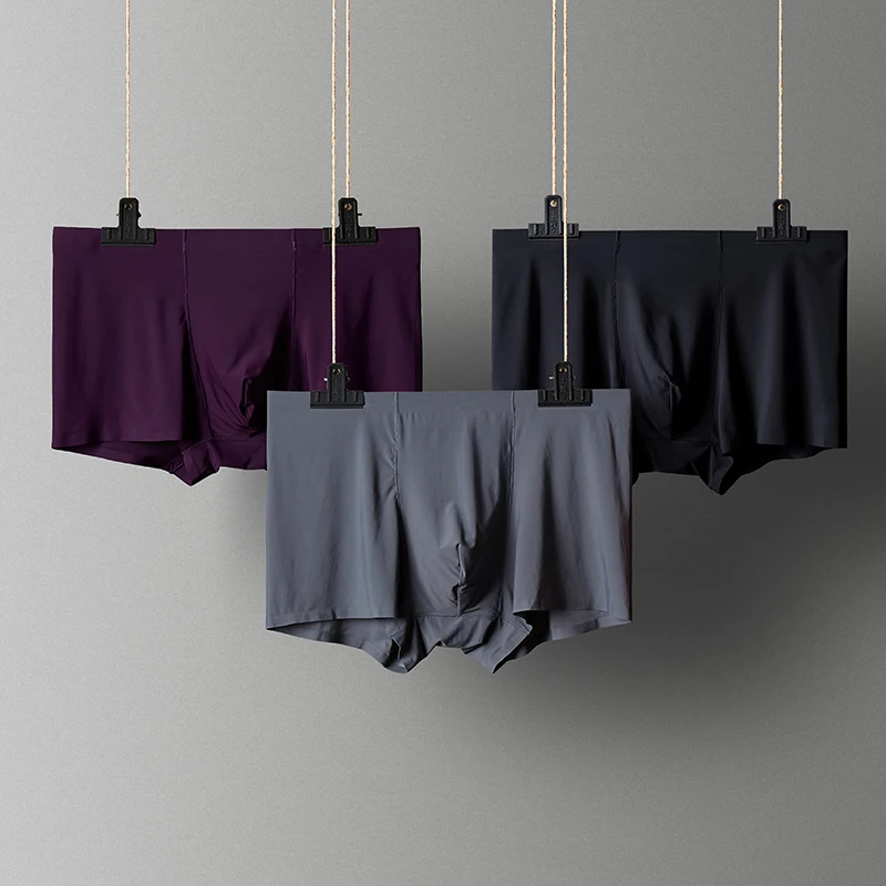 3 шт./лот новые мужские боксеры крутые трусы из чистого шелка нижнее белье шорты