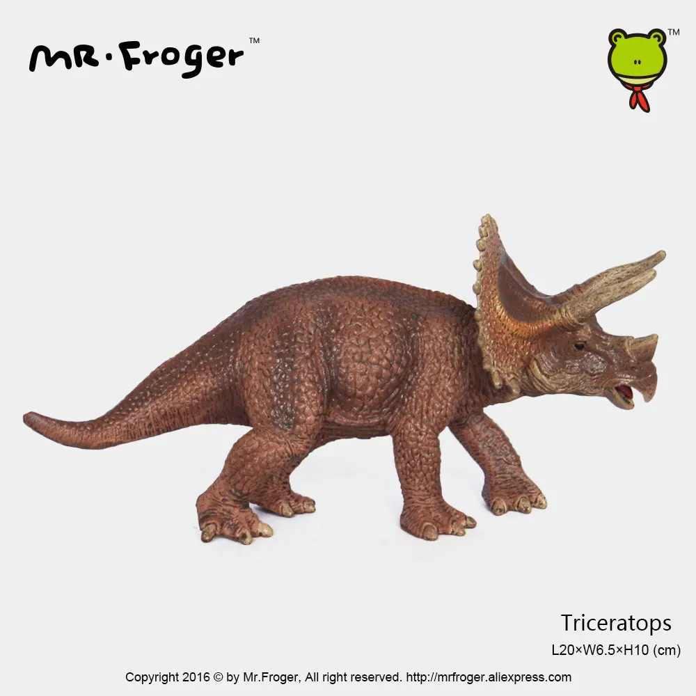Фото Mr.Froger модель трицератопса игрушка пластиковый милый динозавр Твердые Классические игрушки для детей Древние животные зоопарки модели Юрск... №2