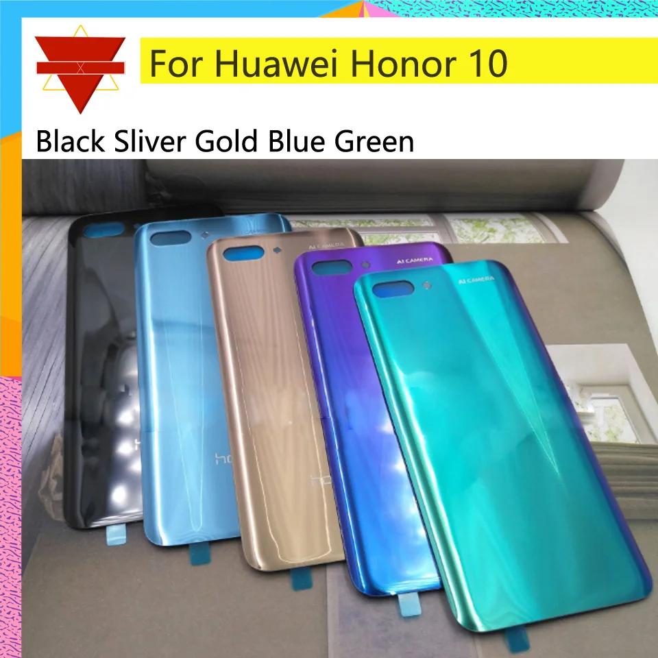 Для huawei honor 10 COL-L29 Задняя крышка батареи Задняя стеклянная панель двери Корпус чехол Ремонт Запасная часть
