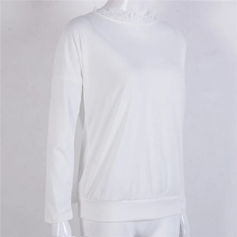 Женские кружевные футболки с открытой спиной модные повседневные однотонные