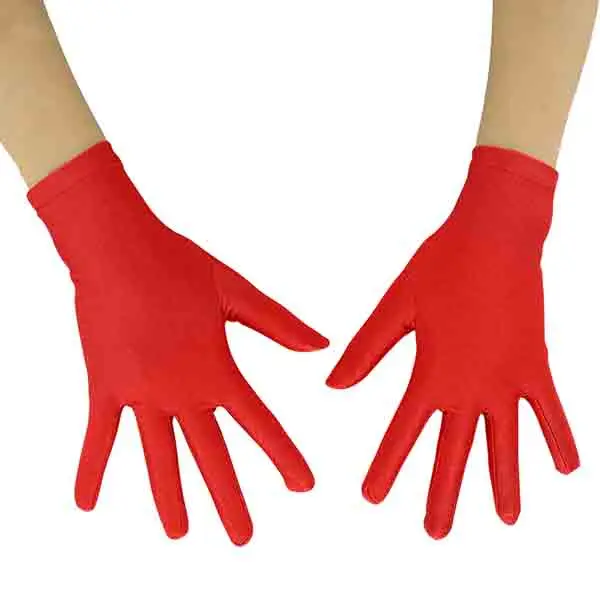 Red Ensnovo для взрослых 10 дюймов Длина запястья лайкра спандекс полный палец эластичная короткая перчатка Хэллоуин костюм унисекс велосипед мотокросса перчатки - Цвет: Red