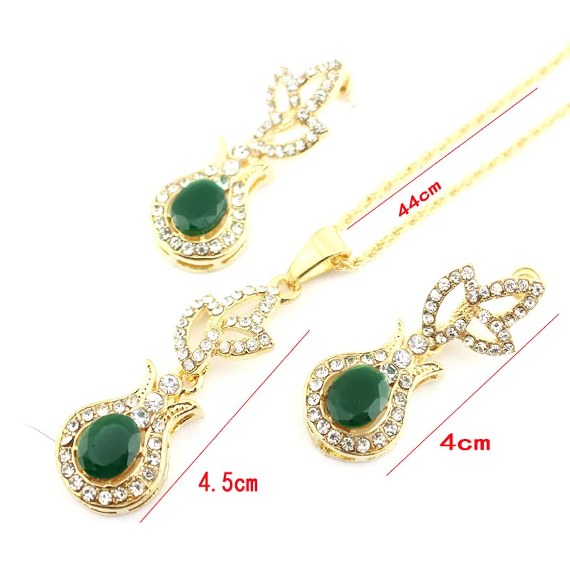 Jewelry Earrings And Necklace For Women Flower Pattern Green Resin Nigerian Wedding African Beads Set Wholesale | Украшения и