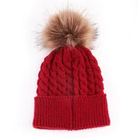 Winter Warm accessories Newborn Baby Kids Hats Crochet Knit Hairball Beanie Cap Knitting Balls Warm Winter Knitted Cap 120pcs