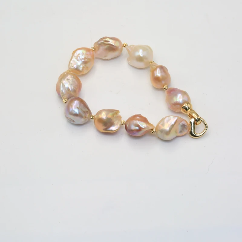 Bracelet 18CM BaroqueOnly Смешанные Цвета барокко натуральный пресноводный жемчуг ожерелье свитер цепь Новое поступление - Цвет камня: Bracelet 18CM