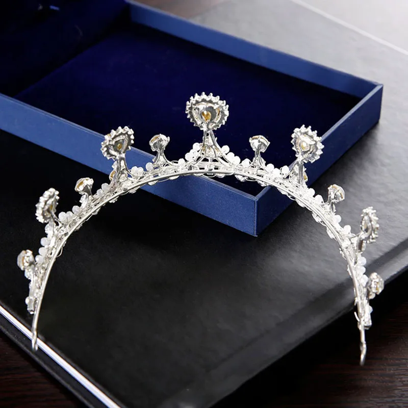 

Fashion Bridal Opal Headwear Handmade Crystal Crown European Brides Wedding Tiara Women Birthday Prom Party Hair Ornaments ML617