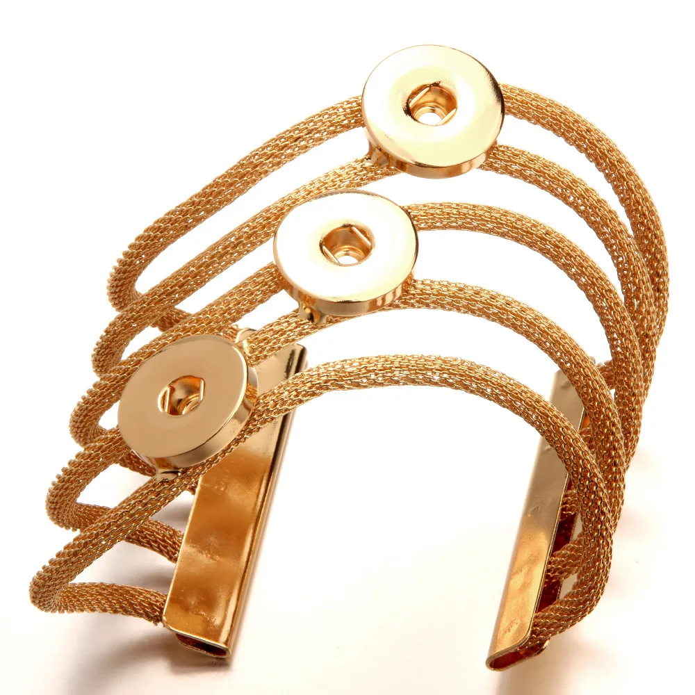 Кнопки Золотые украшения цинковый сплав Браслет манжета 3 Пуговицы оснастки