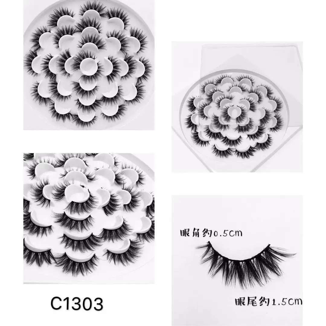 3/5/7/13Pairs3D норки волосы Накладные Eyelashes15-25 мм ресницы толстые длинные тонкие пышная Праздничная не тестировано на норковые ресницы инструменты для макияжа
