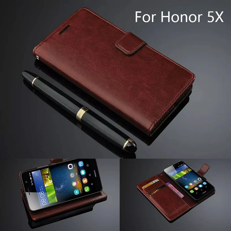 Кожаный чехол для телефона Huawei Honor 5X откидной Чехол кошелек Роскошный