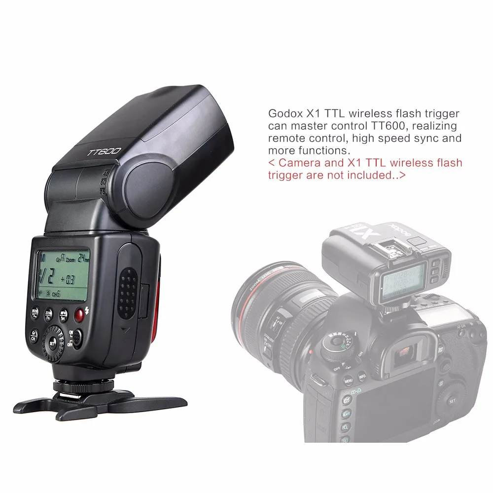 Беспроводная вспышка Godox TT600 2 4G GN60 Master/Slave для камеры Canon Nikon Pentax Olympus