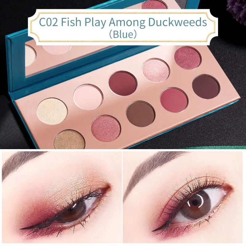 CATKIN Allure 10 цветов Тени для век C02 Fish Play Among Duckweeds(синий) матовый красный макияж пигментированные тени для век Палитра - Цвет: C02 BLUE