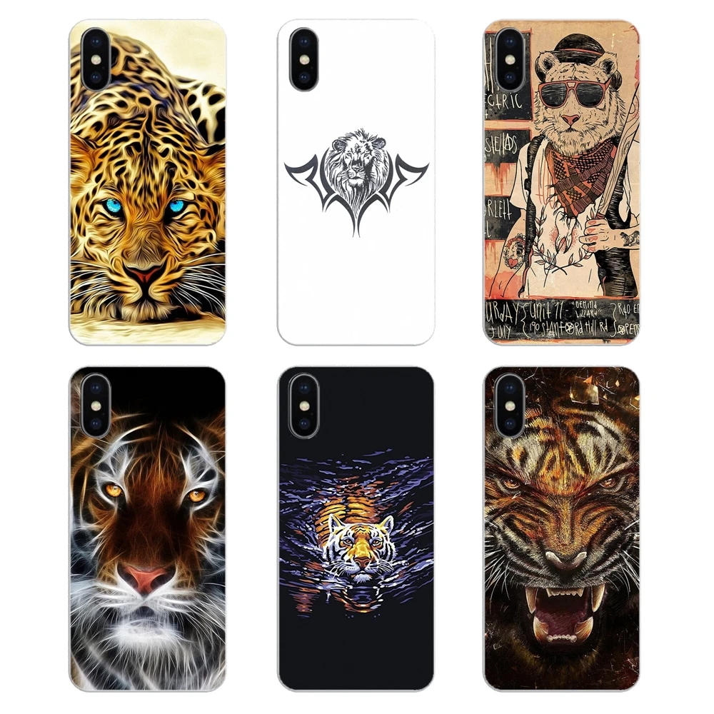 Красочные Животные тигр Радуга для iPhone XS Max XR X 4 4S 5 5S 5C SE 6 6S 7 8 Plus Samsung Galaxy J1 J3 J5 J7 A3 A5