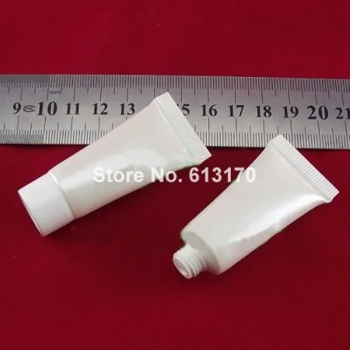 

Free shipping 5ml empty facial cleaner cream tube white small sample tubes gel butter hose handcream squeeze Hosepipe