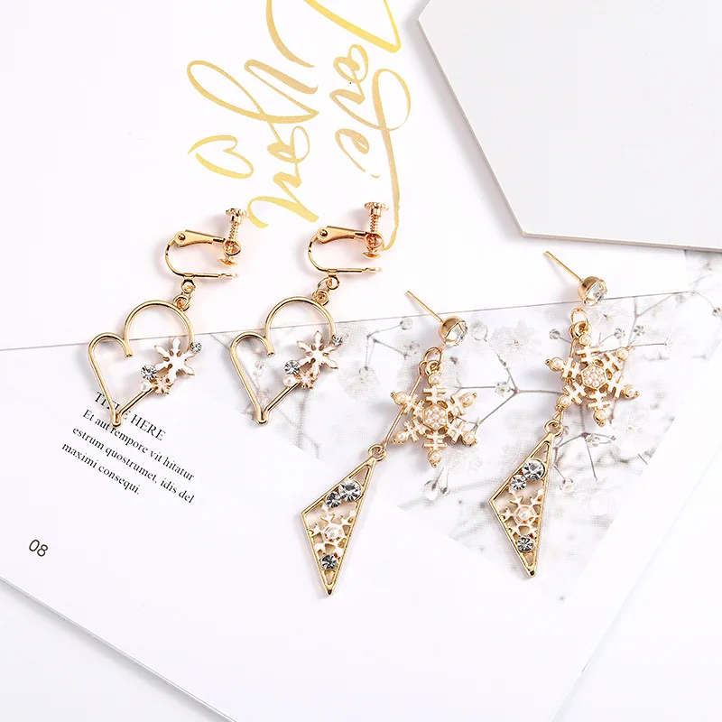 10 шт. модный Кристал из металического сплава горный хрусталь сердце круг серьги