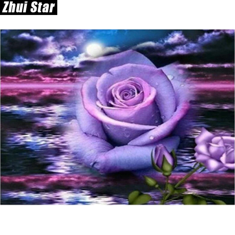 Чжуй со звездным принтом площадь дрель 5D DIY алмазная живопись &quotфиолетовый