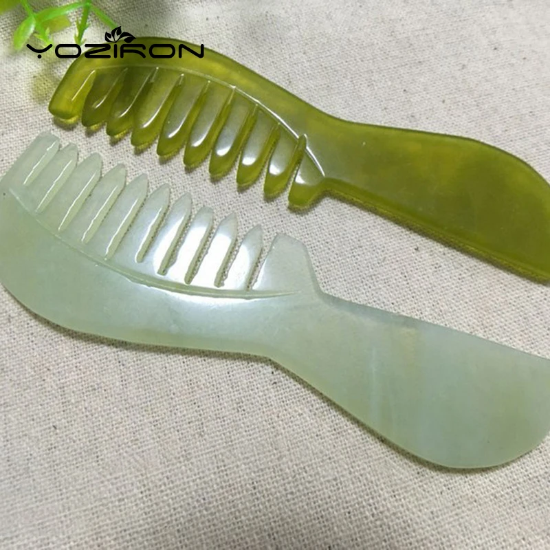 YOZIRON 1 Pcs head massager comb health care combing meridian Natural handle stones beauty Anti-hair loss P055 | Красота и здоровье