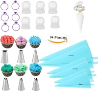 6 stainless steel decorating mouth set flower cream pastry tips nozzles bag cupcake cake decorating tools