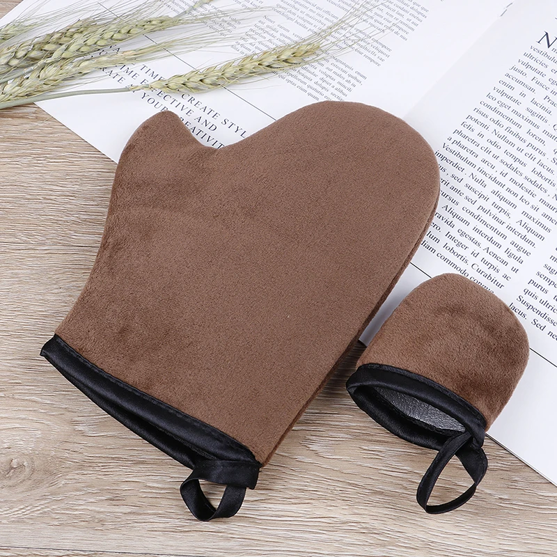 

1pcs Brown Reusable Body Self Tan Tanning Glove Applicator Tanning Gloves Cream Lotion Mousse Body Cleaning Glove Self Tanner