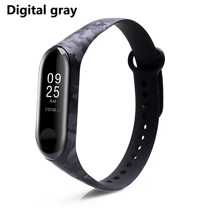 Digital Gray BOORUI mi band 3 силиконовый ремешок на запястье для Xiaomi mi Band 3 ремешок на браслет mi band 3 цветной ремешок на запястье умные полосы - Цвет: Digital Gray