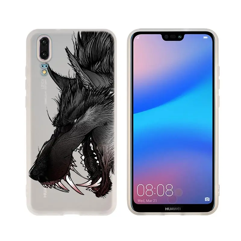 Чехол для телефона из ТПУ с изображением злого волка мягкие чехлы Huawei P40 P30 P20 Pro P10