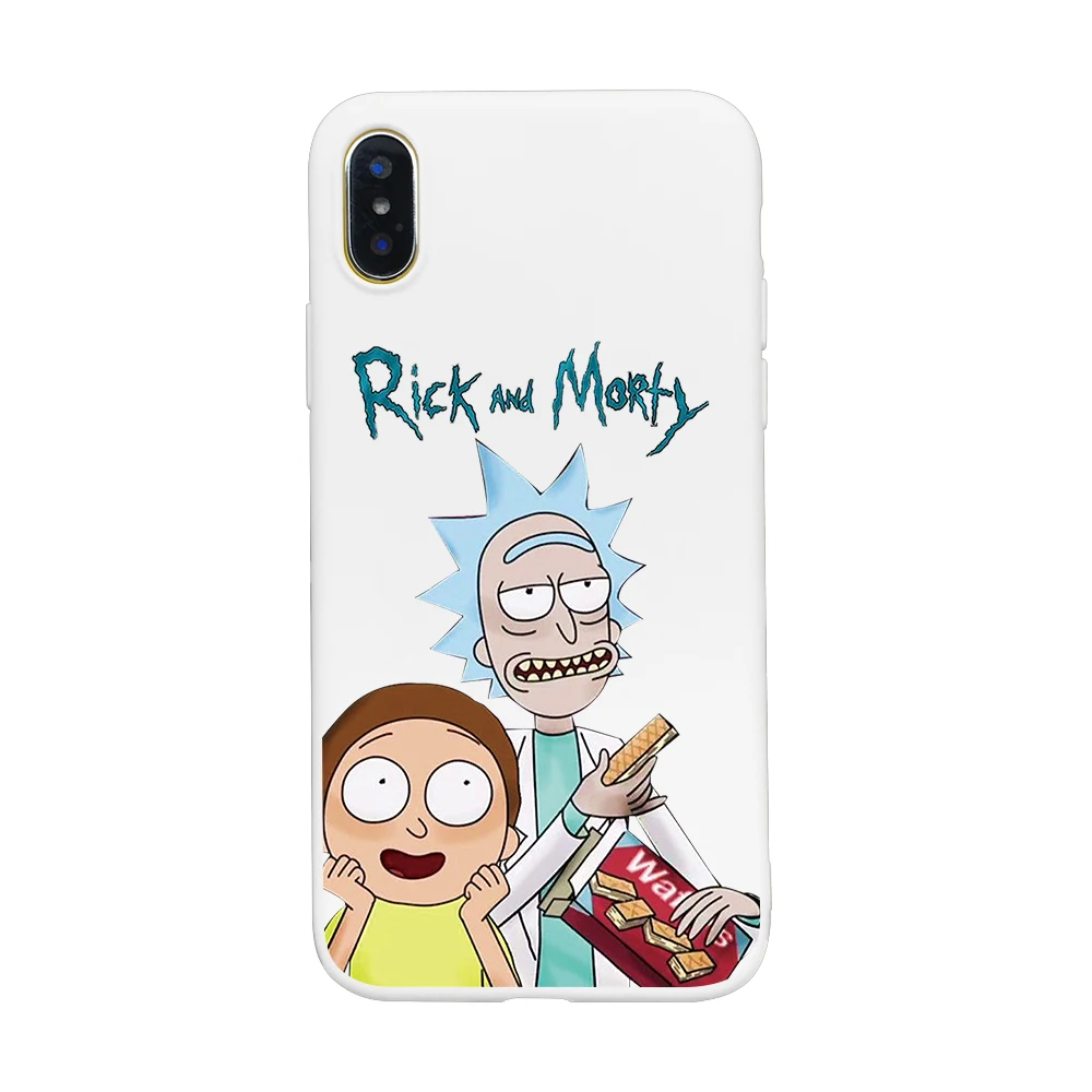 Милый чехол для телефона Rick marty Pickle для iphone 8, 7, 6, 6s Plus, 5S, SE, разноцветный мягкий чехол для телефона из ТПУ для iphone X, XS, XSMAX, XR, чехол - Цвет: white-4575