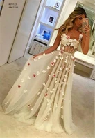 china elegant hand made flower sweetheart straps crystal lace applique evening dresses flower tulle prom evening dresses
