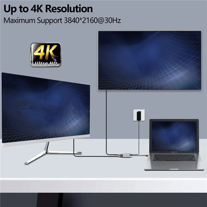 Тип C HDMI совместимого адаптера 4K кабель Переходник USB на два разъема 3 0 PD зарядный
