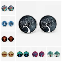charm tree of life crown time glass gem cufflinks fashion mens shirt button accessories to map private order