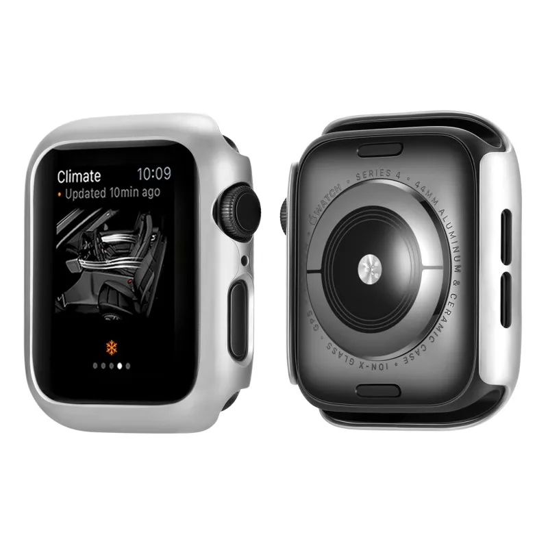 Масляный защитный чехол для Apple Watch 44 мм 40 мм бампер оболочка серия 4 серия 5 iWatch чехол - Цвет: SILVER