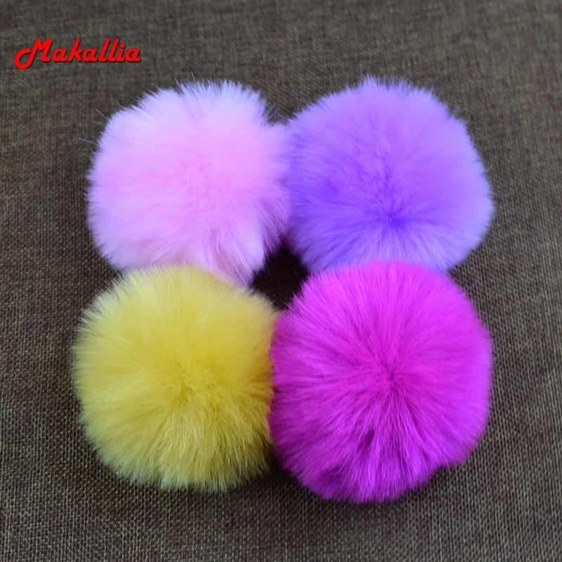 4pieces 2017 new fashion wild single ring imitation rabbit hair key ball bag pendant variety of color chain | Украшения и