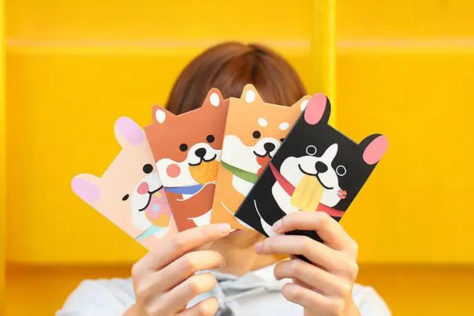 

6 Pcs/pack Kawaii Animal Little Pig Bear Dog Red Envelope To Fill In Money Chinese Tradition Hongbao Gifts Stationery Envelope