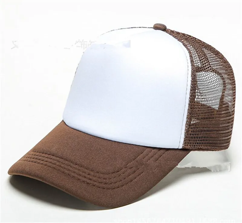 Brown and white 5 шт./партия, летние мужские повседневные сетчатые бейсболки для взрослых, с принтом «сделай сам», индивидуальный дизайн логотипа, бейсболки, кепки, кепки, пляжные бейсболки - Цвет: Brown and white