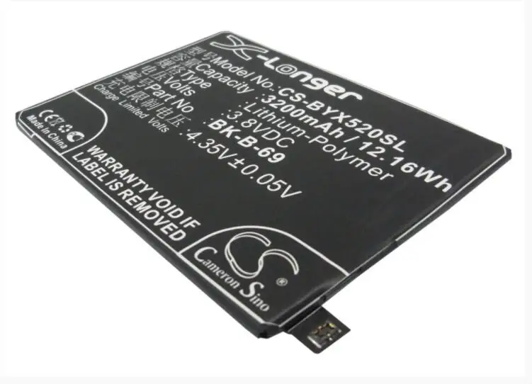 Аккумулятор Cameron Sino 3200 мАч для BBK VIVO X520 X520A X520L Xplay 3S B 69 BK аккумулятор