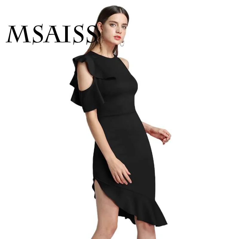 MSAISS Ruffles Party Women Dress Sexy Lady mini - wrap Butterfly Sleeve Beach Casual Work Dresses | Женская одежда