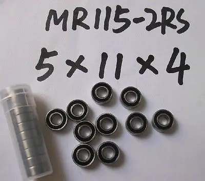 

10pcs MR115-2RS Rubber Sealed Ball Bearing Miniature Bearing 5 x 11 x 4mm