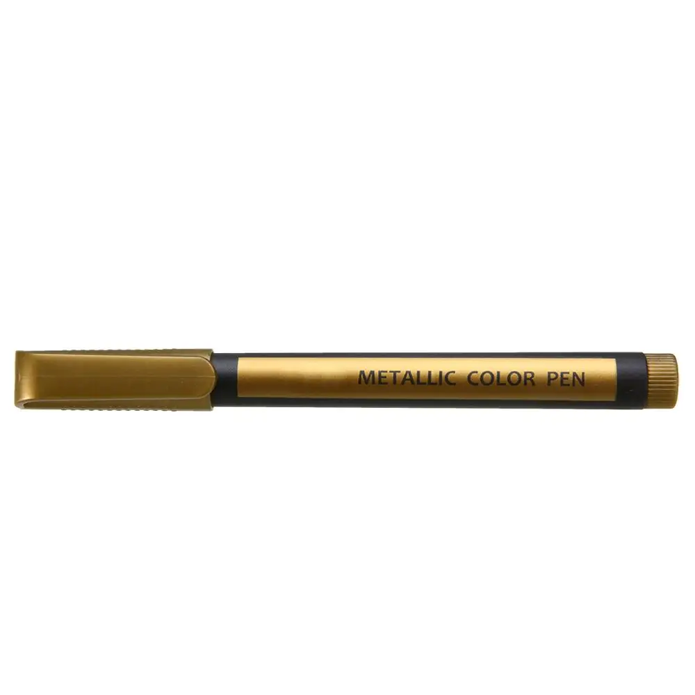 Gold 1 шт. металлические фломастеры с металлическим блеском для каллиграфии DIY 12 цветов на выбор для бумажных карт Rock Mayitr - Цвет: Gold