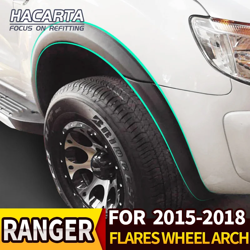 Матовый тонкий крыло вспышки колеса Арка подходит для FORD RANGER T7 T8+ черный датчик кривой колеса бровей ABS