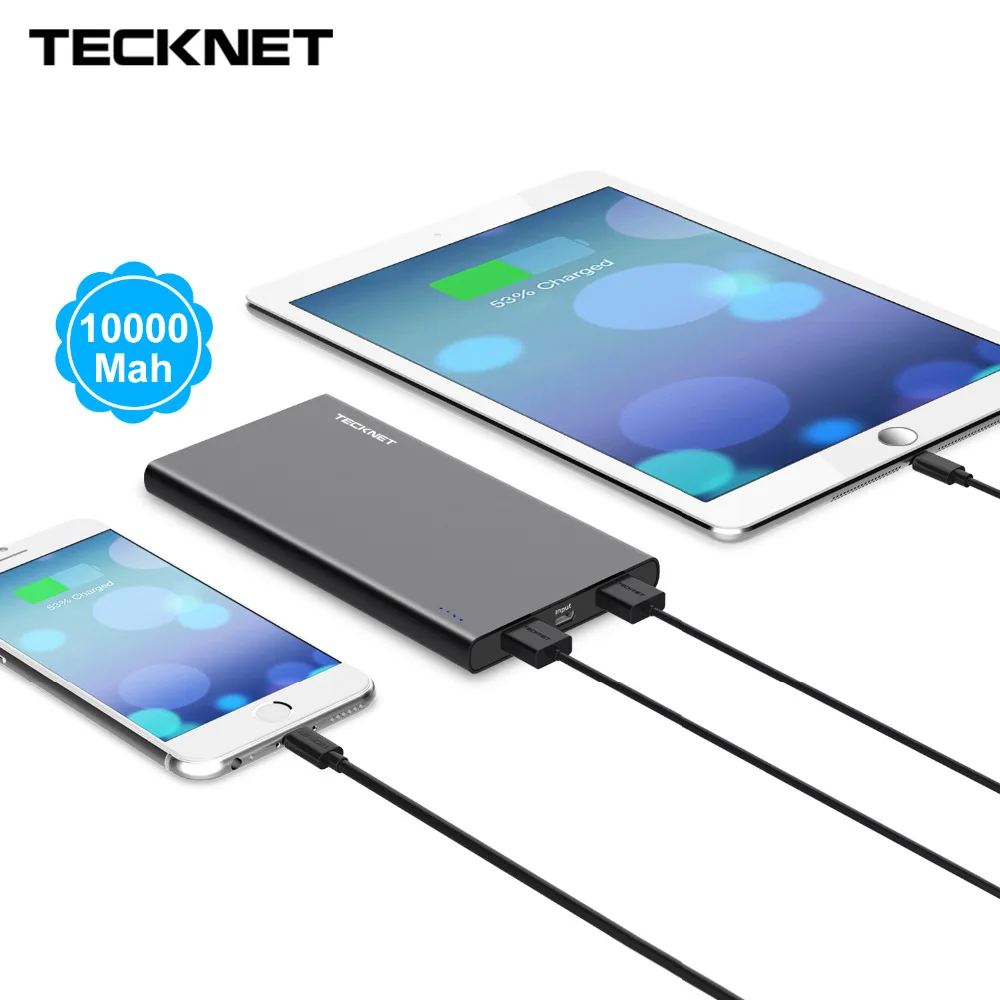 TeckNet power Bank 10000 мАч Внешняя батарея TECKNET Оригинальное быстрое зарядное устройство