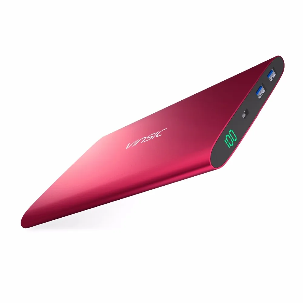 Vinsic чужой P7 15000 мАч Ultra Slim Мощность банк Smart Dual USB внешний мобильный Батарея