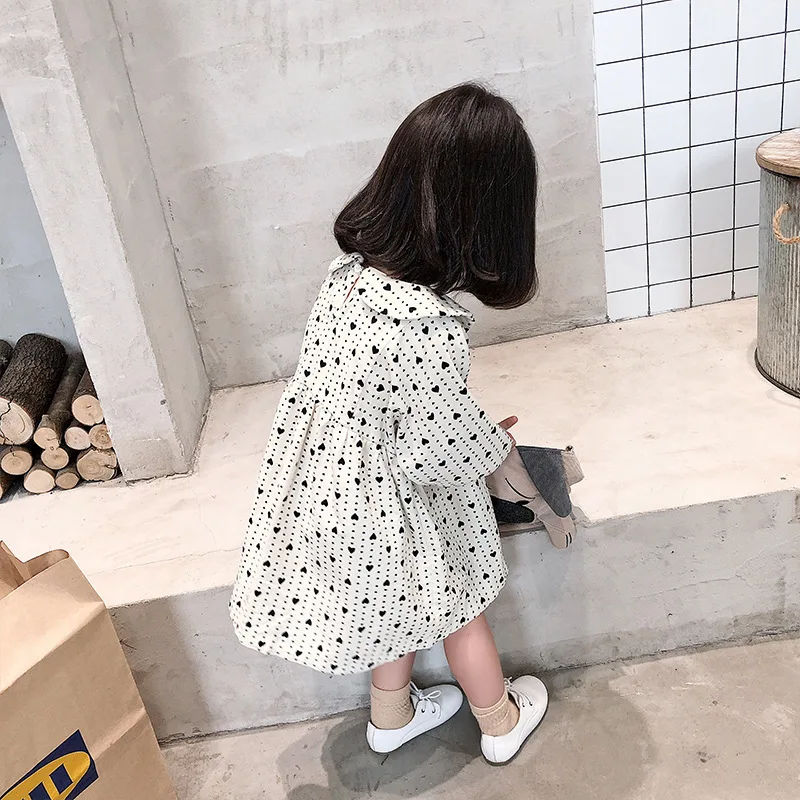 Dulce Amor Kids Dresses For Girls Fashion Spring Summer Long Sleeve Love Heart Print Casual Dress Elegant Clothing | Детская одежда и
