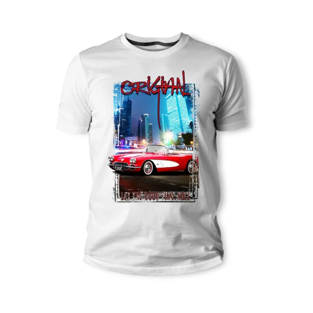 Футболка American Classic Muscle Car Corvette C1 в Red Weiss rotauto новинка 2019 мужская повседневная
