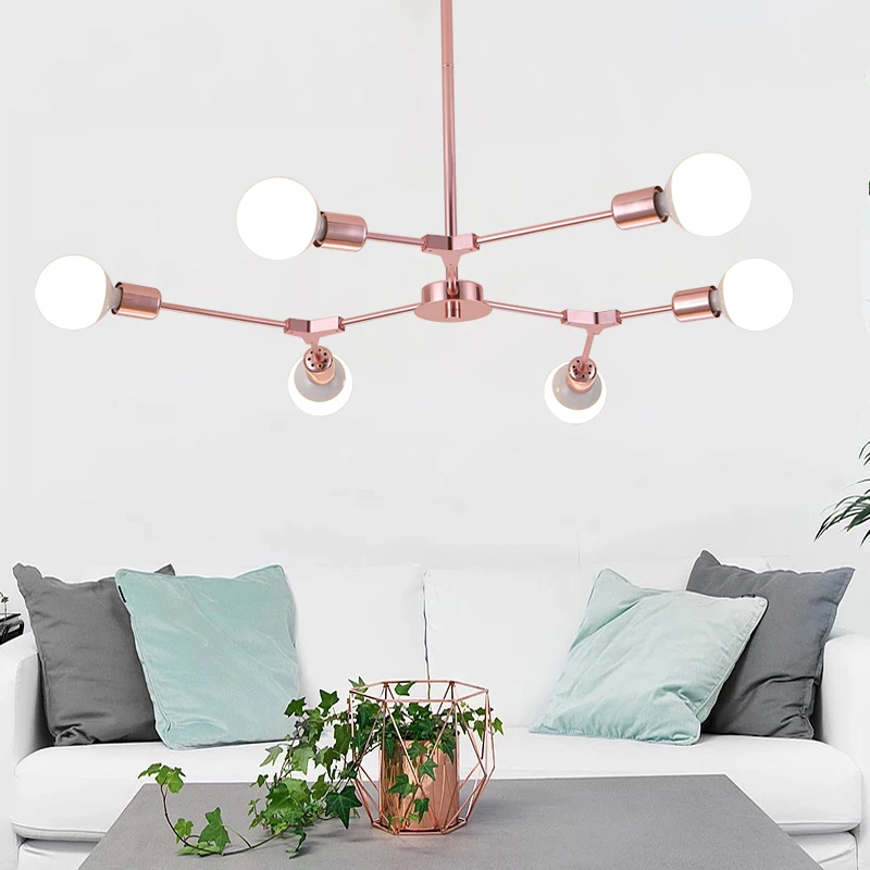 

Современная светодиодная люстра в скандинавском стиле для гостиной, столовой, подвесной светильник, декоративный светильник для дома, Цоколь E27, без лампы