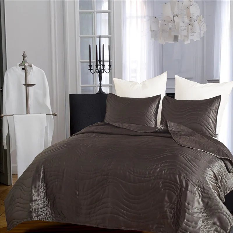 Стеганое покрывало с вышивкой 3 шт. шелковое моющееся легкое стеганое одеяло