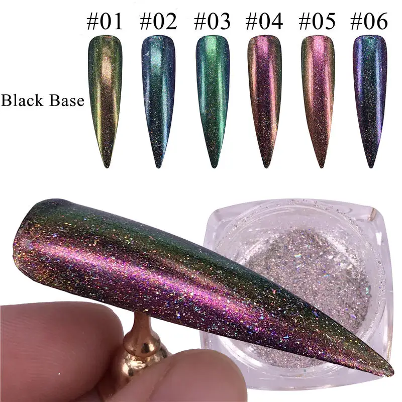 

0.1g Chameleon Holographic Nail Glitter Powder Gel Polish Chrome Pigment Dust Shinning Glitters Manicure Nail Art Decoration